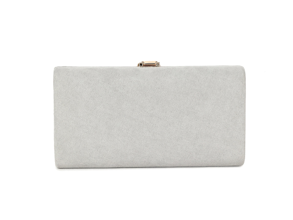 Women's Faux Suede Wedding Party Prom Evening Chain Clutch Bag Handbag