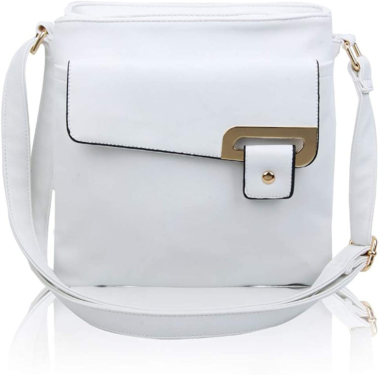 Women Multi Pocket Buckle Crossbody Bag (9977)