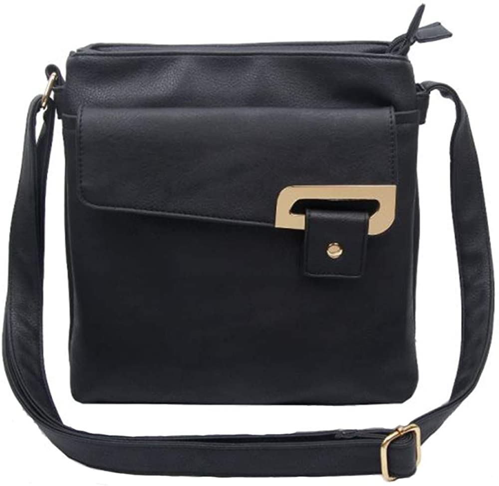Women Multi Pocket Buckle Crossbody Bag (9977)