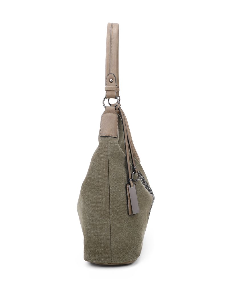 Womens Canvas Tote Bag With Glitter Star Patterned