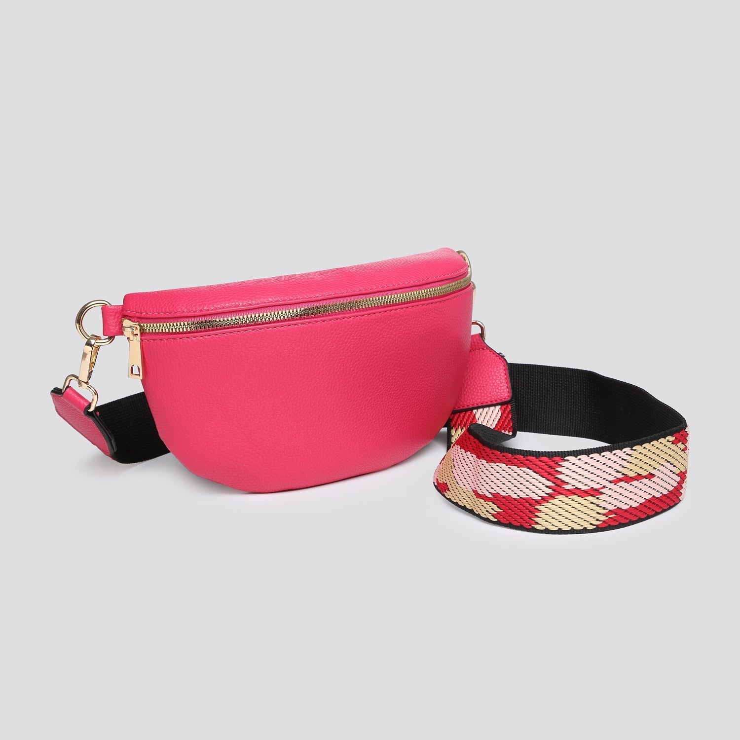 Women's Crossbody bag with Multicolored Crossbody Strap