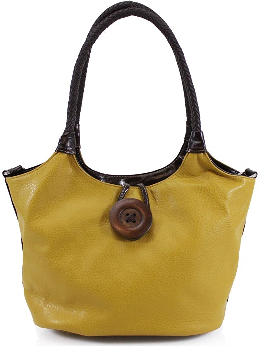 Women's Wood Button Shoulder Bag (858)