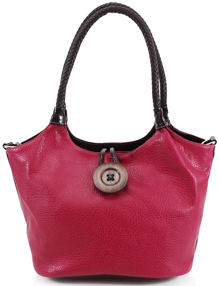 Women's Wood Button Shoulder Bag (858)