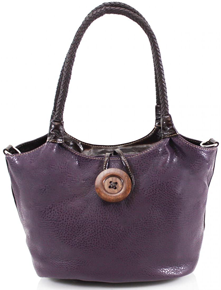 Women's Wood Button Shoulder Bag (858)