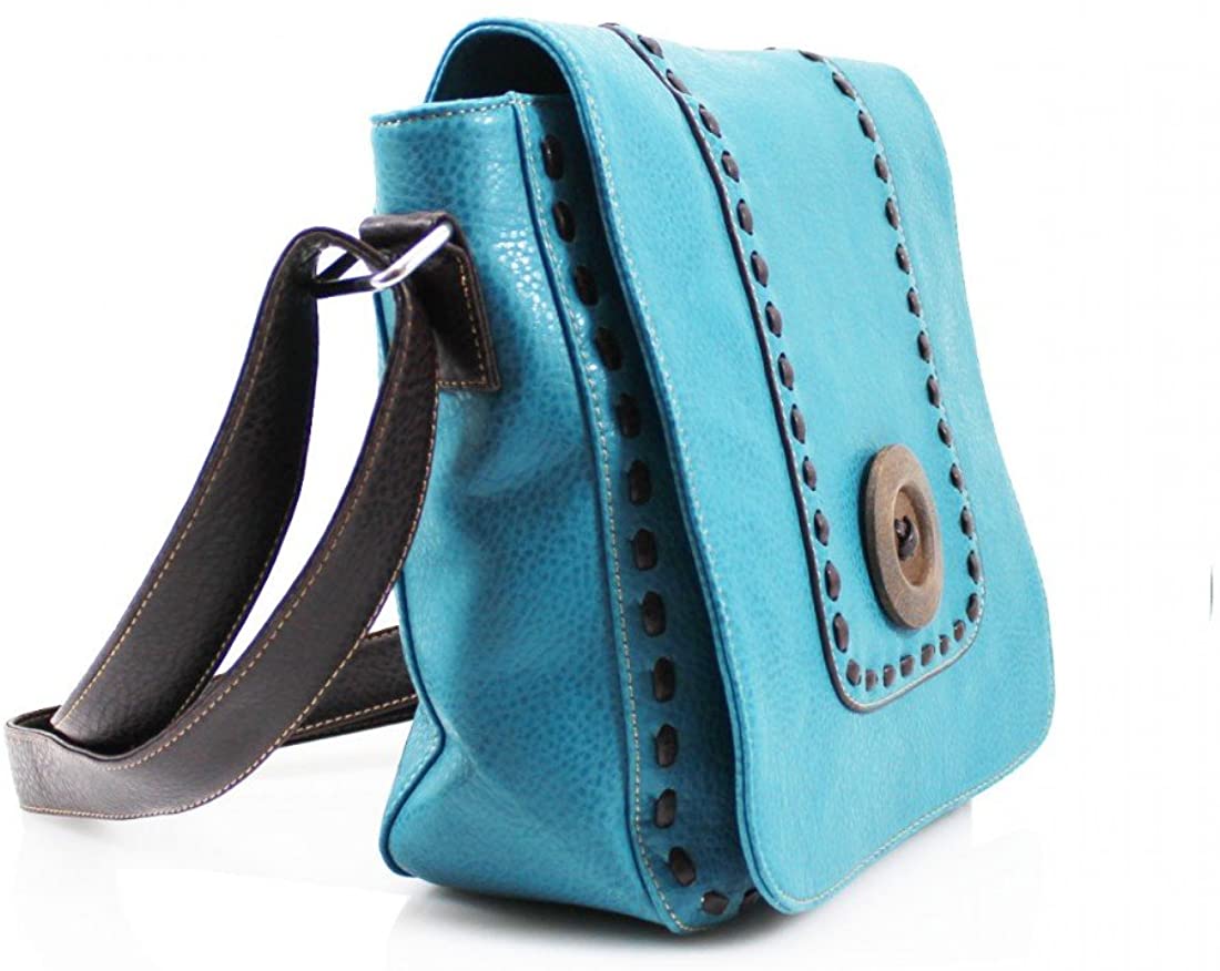 Craze London Womens Trendy Faux Leather Button Detail Small Messenger Bag/Ladiess Bags/Crossbody bags for womens
