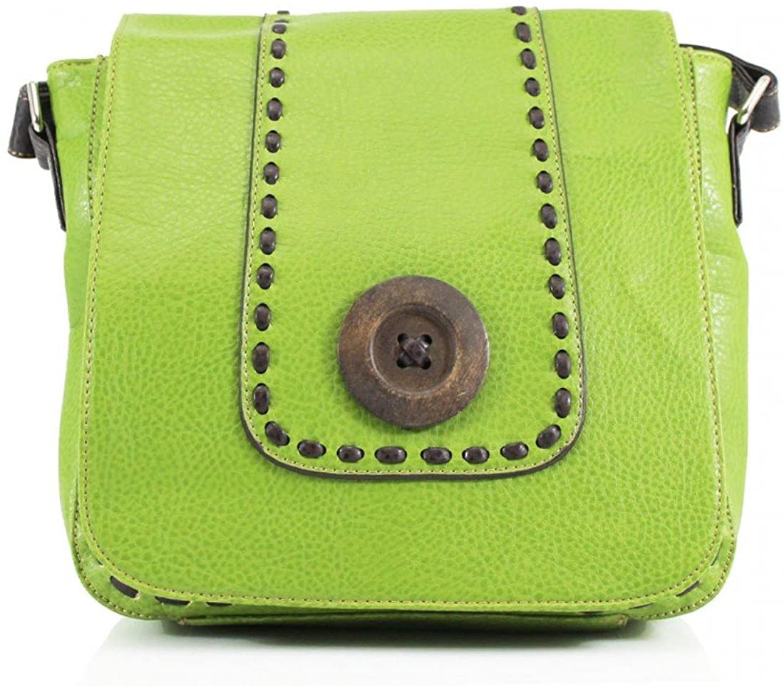 Women Wood Button Crossbody Bag (996)