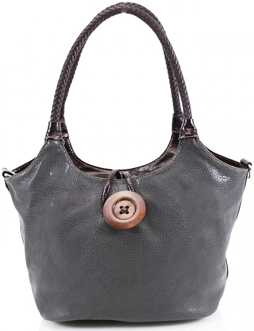 Women's Wood Button Shoulder Bag (858)