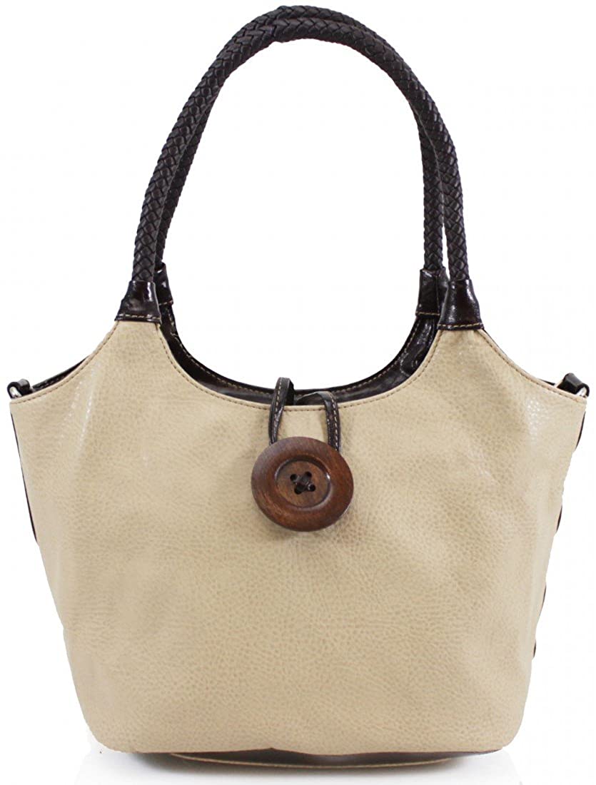 Women's Wood Button Shoulder Bag (858)