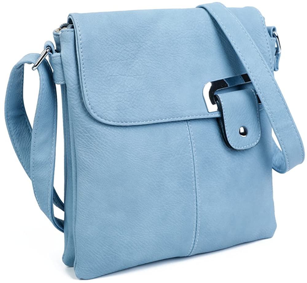 Women Multi Pocket Buckle Crossbody Bag (9977)