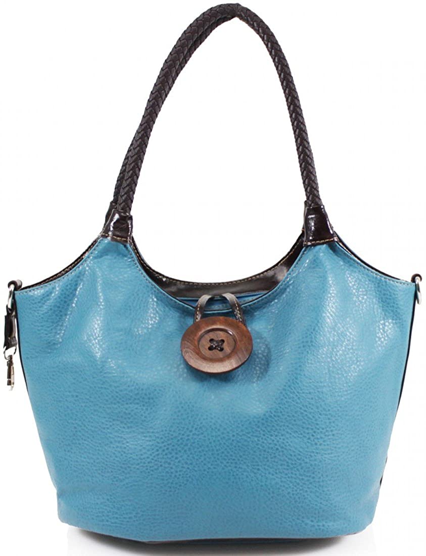 Women's Wood Button Shoulder Bag (858)