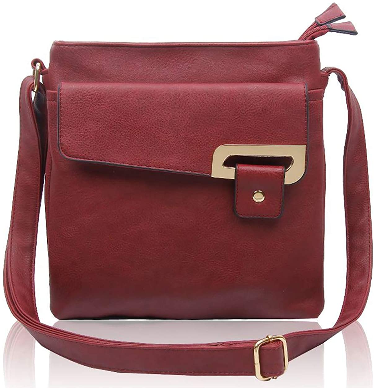 Women Multi Pocket Buckle Crossbody Bag (9977)