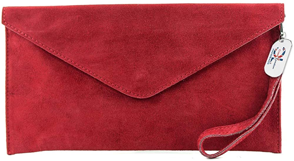 Genuine Italian Suede Leather Large Envelope Clutch Bag (V108)