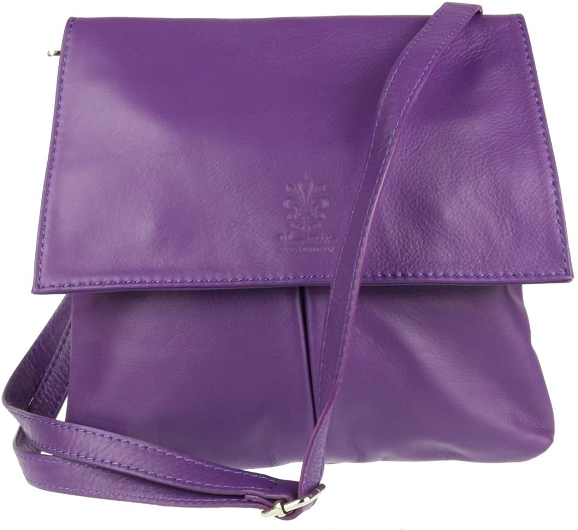 Double Pocket Genuine Italian Leather Crossbody Bag (F207)