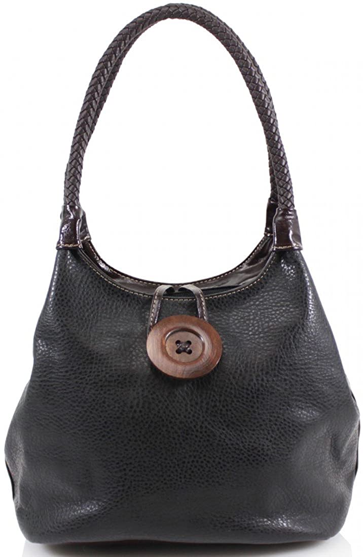 Women's Wood Button Shoulder Bag (858)