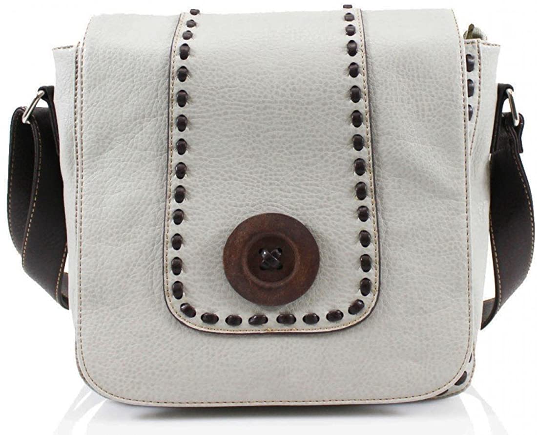 Women Wood Button Crossbody Bag (996)