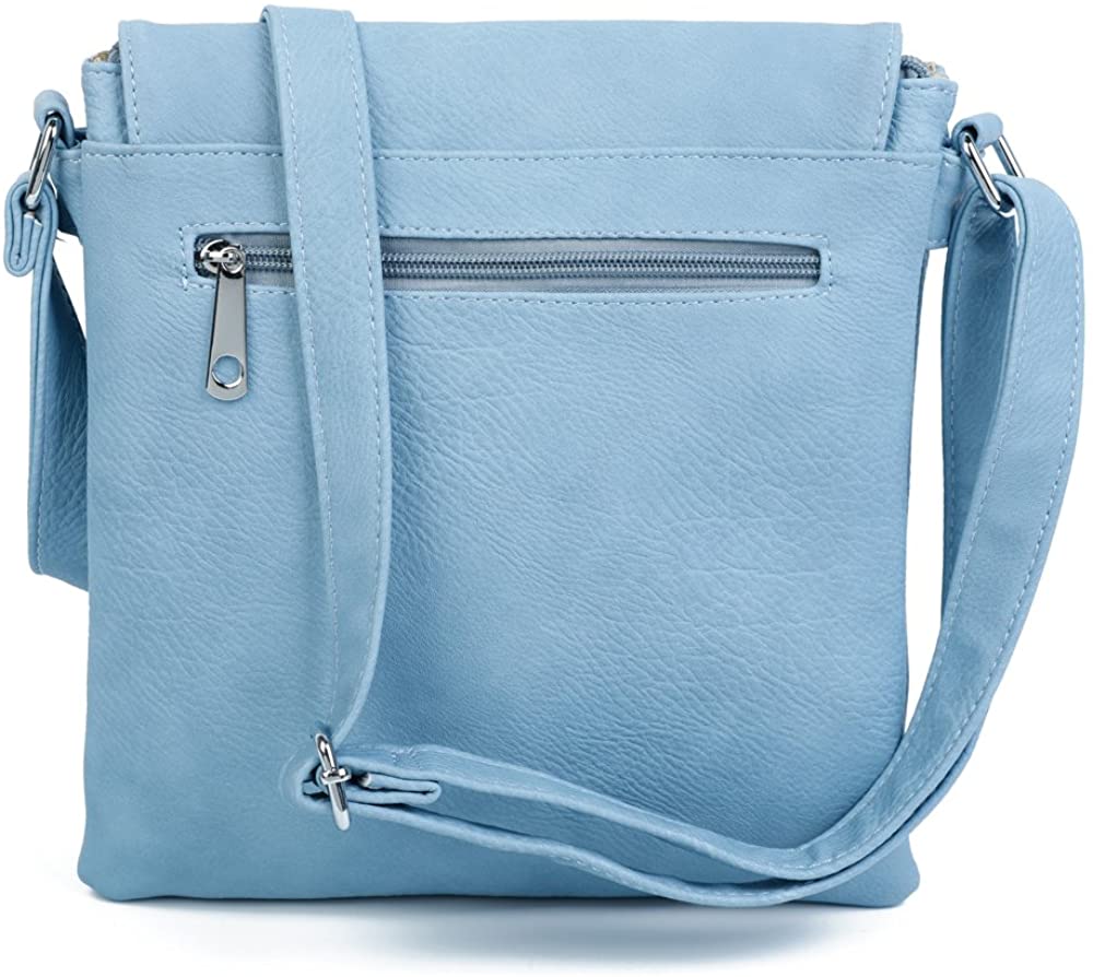 Women Multi Pocket Buckle Crossbody Bag (9977)