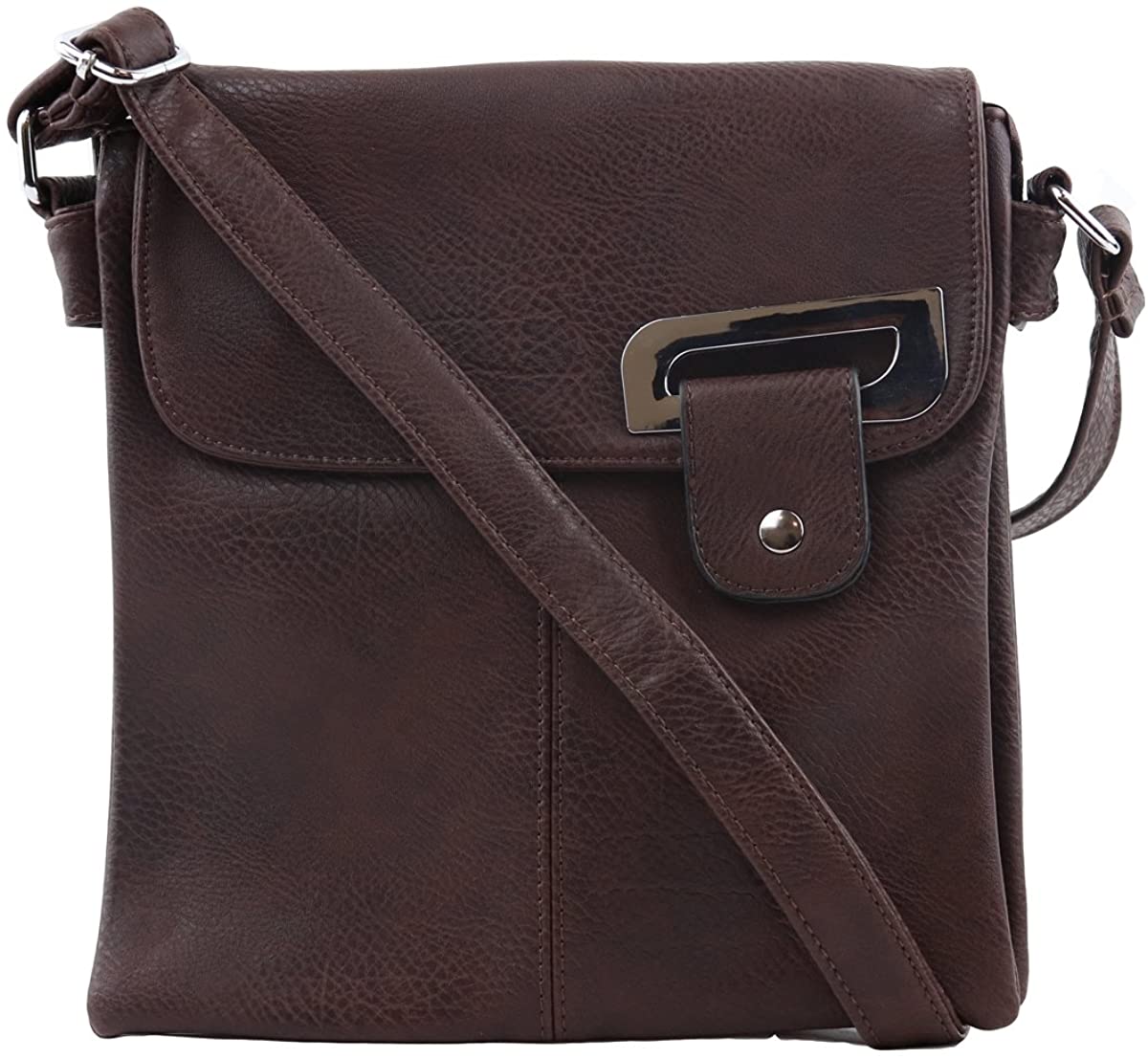 Women Multi Pocket Buckle Crossbody Bag (9977)