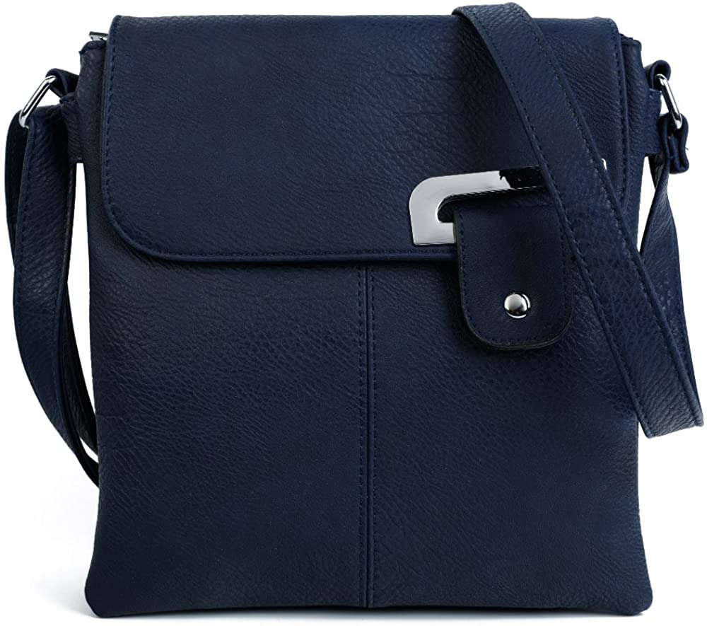 Women Multi Pocket Buckle Crossbody Bag (9977)