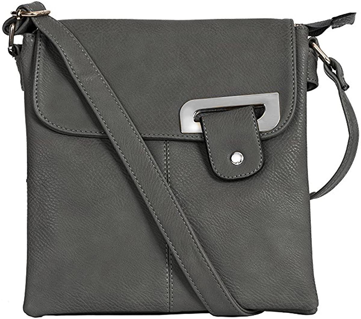 Women Multi Pocket Buckle Crossbody Bag (9977)