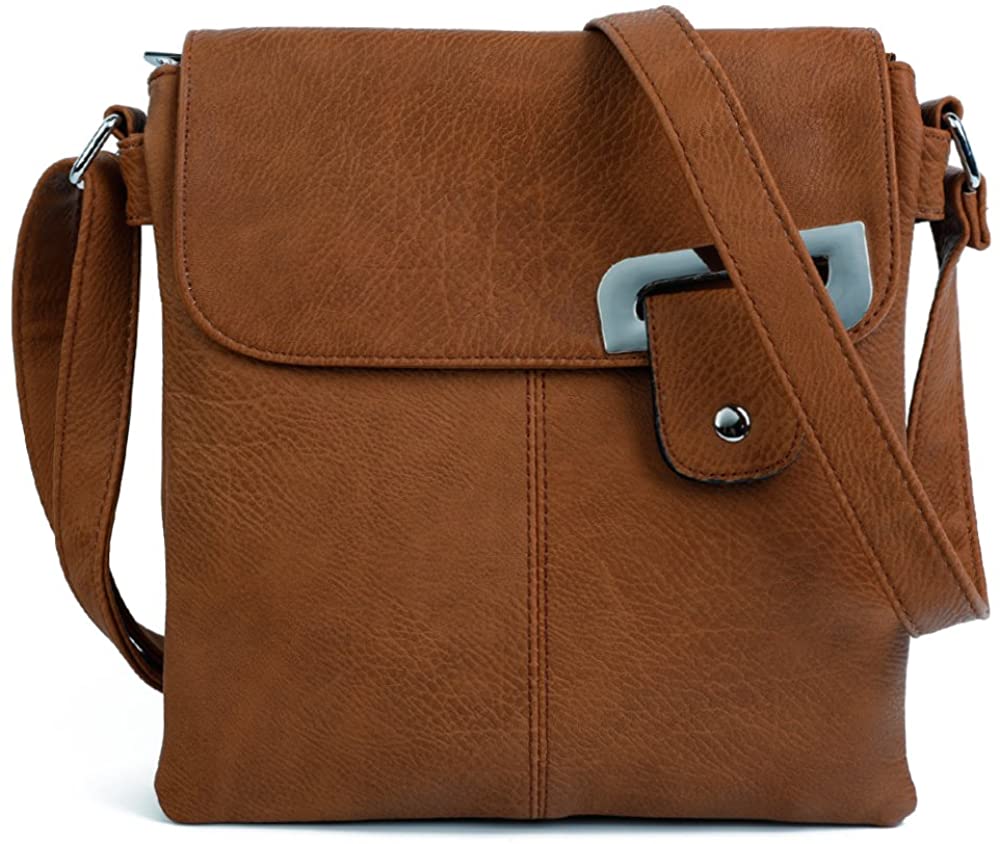 Women Multi Pocket Buckle Crossbody Bag (9977)