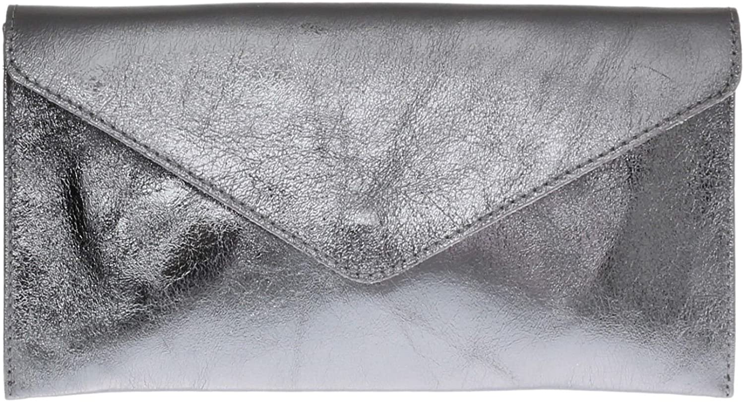 Genuine Italian Suede Leather Large Envelope Clutch Bag (V108)