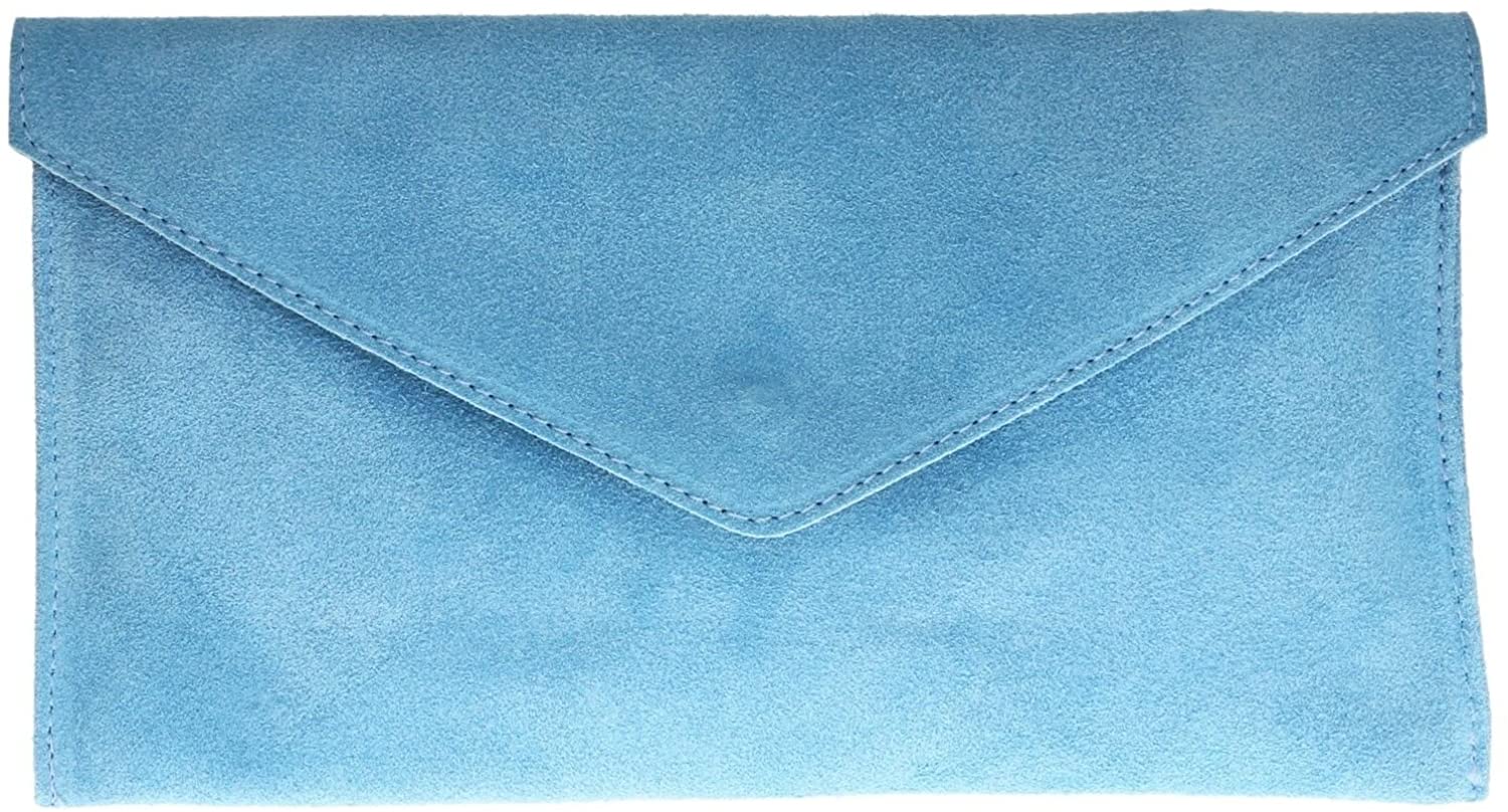 Genuine Italian Suede Leather Large Envelope Clutch Bag (V108)