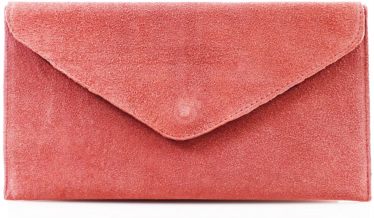 Genuine Italian Suede Leather Large Envelope Clutch Bag (V108)