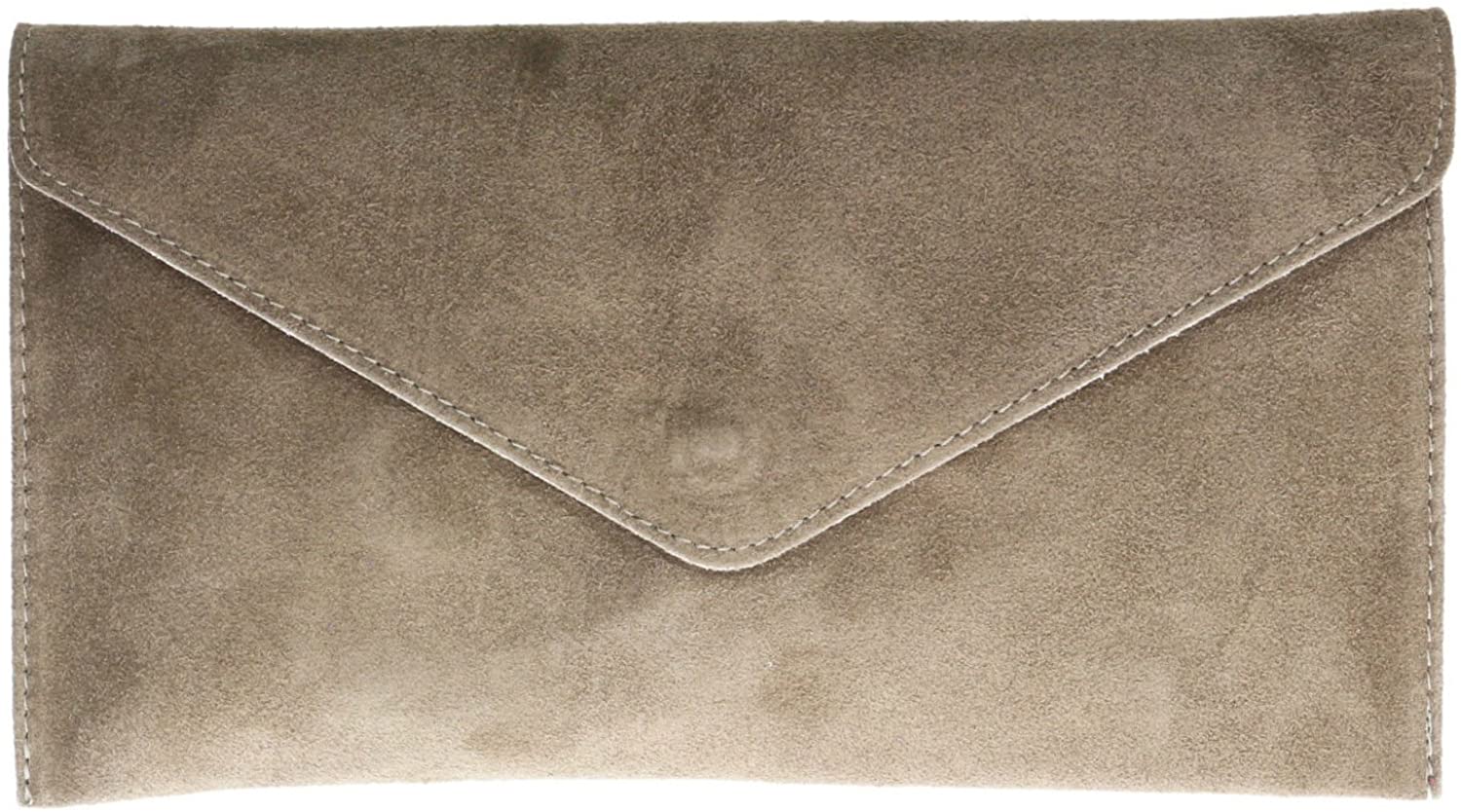 Genuine Italian Suede Leather Large Envelope Clutch Bag (V108)