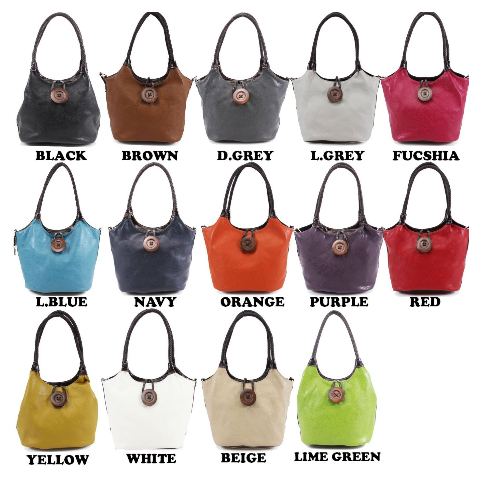 Women's Wood Button Shoulder Bag (858)