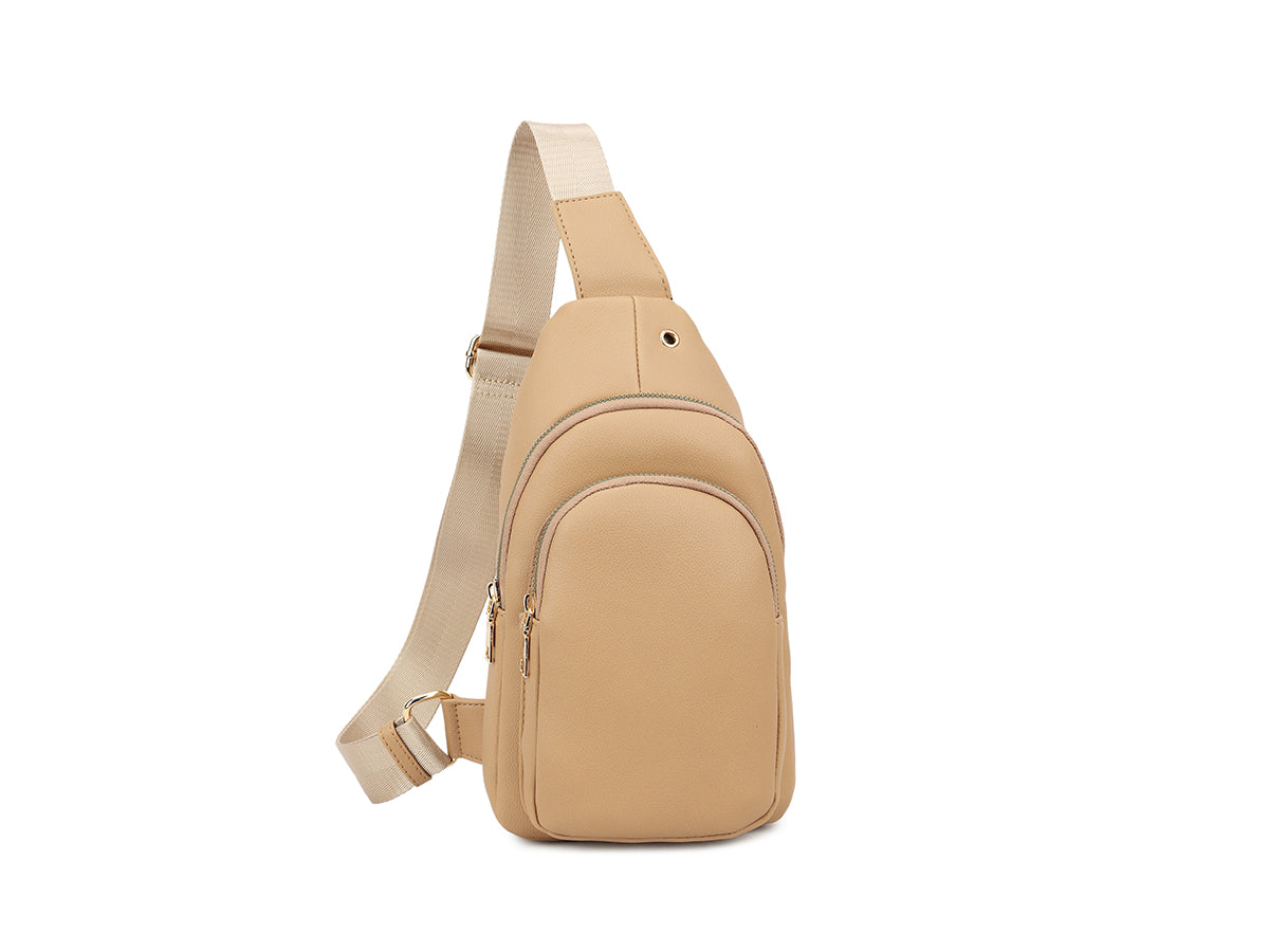 Sling Bag Women Crossbody Small Chest Daypack PU Leather Causal Shoulder Handbag