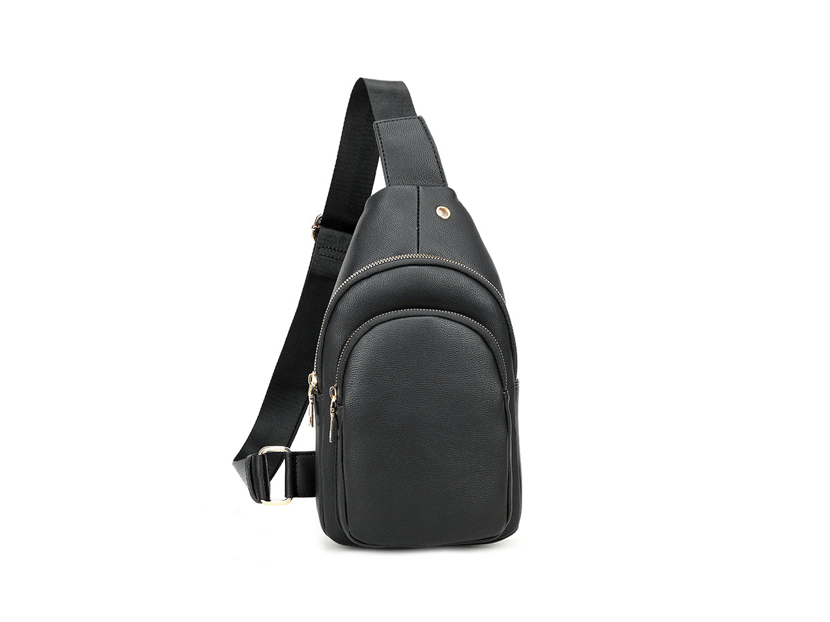 Sling Bag Women Crossbody Small Chest Daypack PU Leather Causal Shoulder Handbag