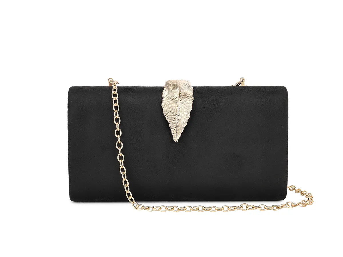 Women's Faux Suede Wedding Party Prom Evening Chain Clutch Bag Handbag