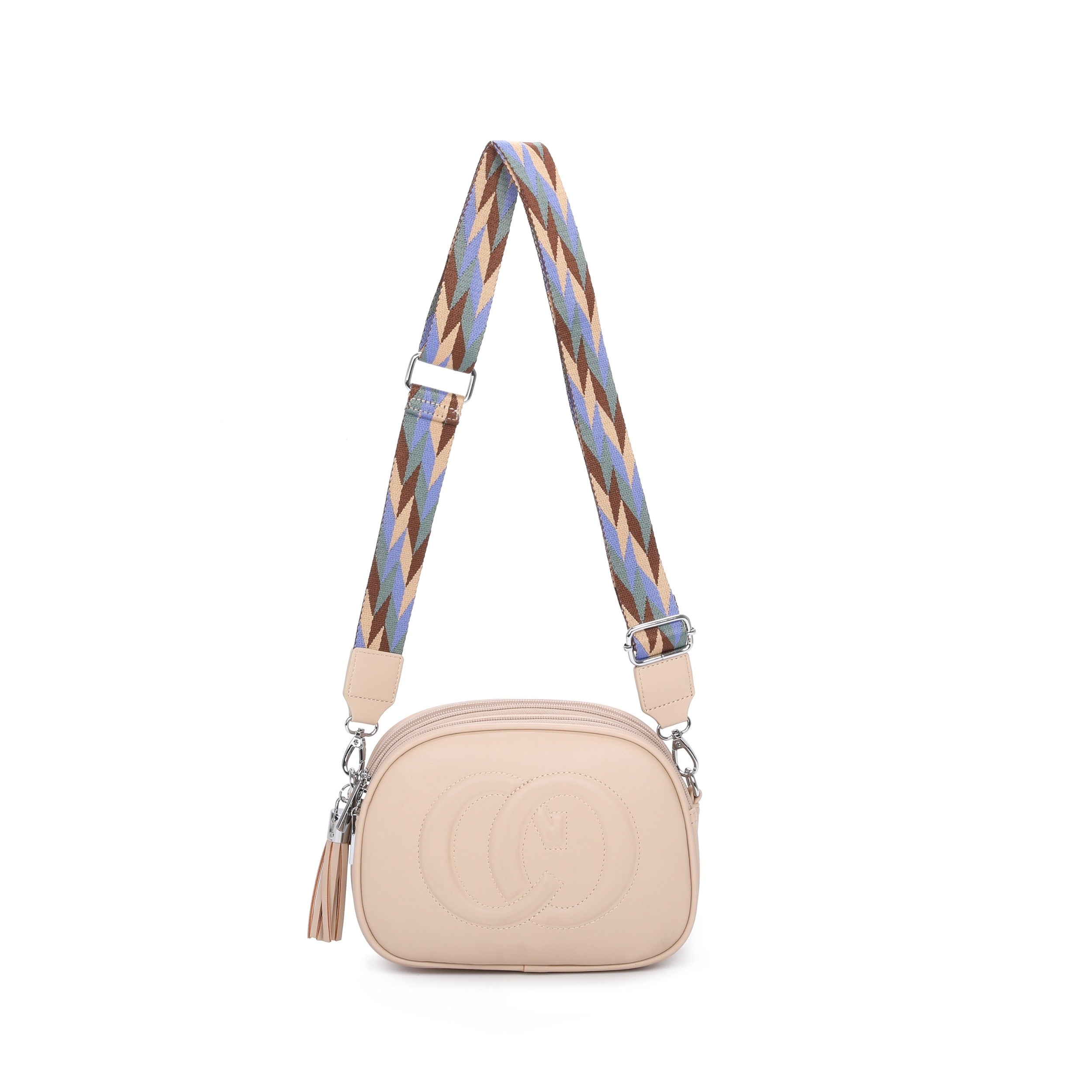 Craze London Cross Body Bag with Triple Zipper