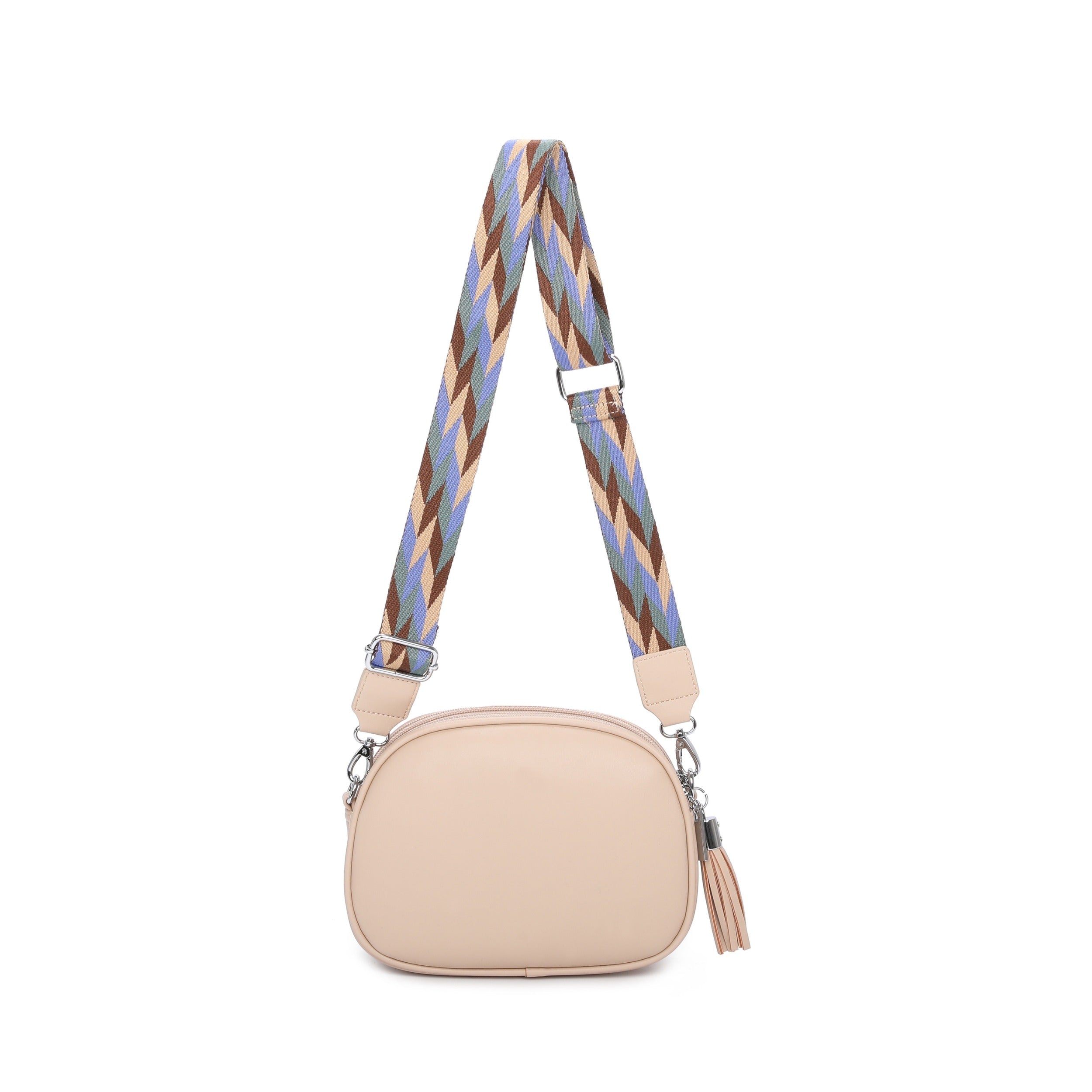 Craze London Cross Body Bag with Triple Zipper