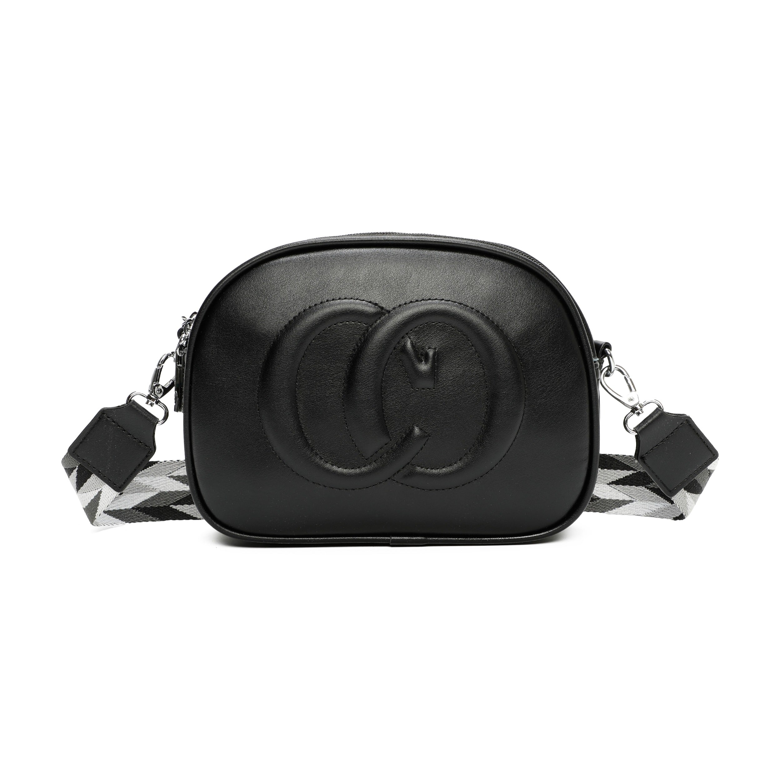Craze London Cross Body Bag with Triple Zipper