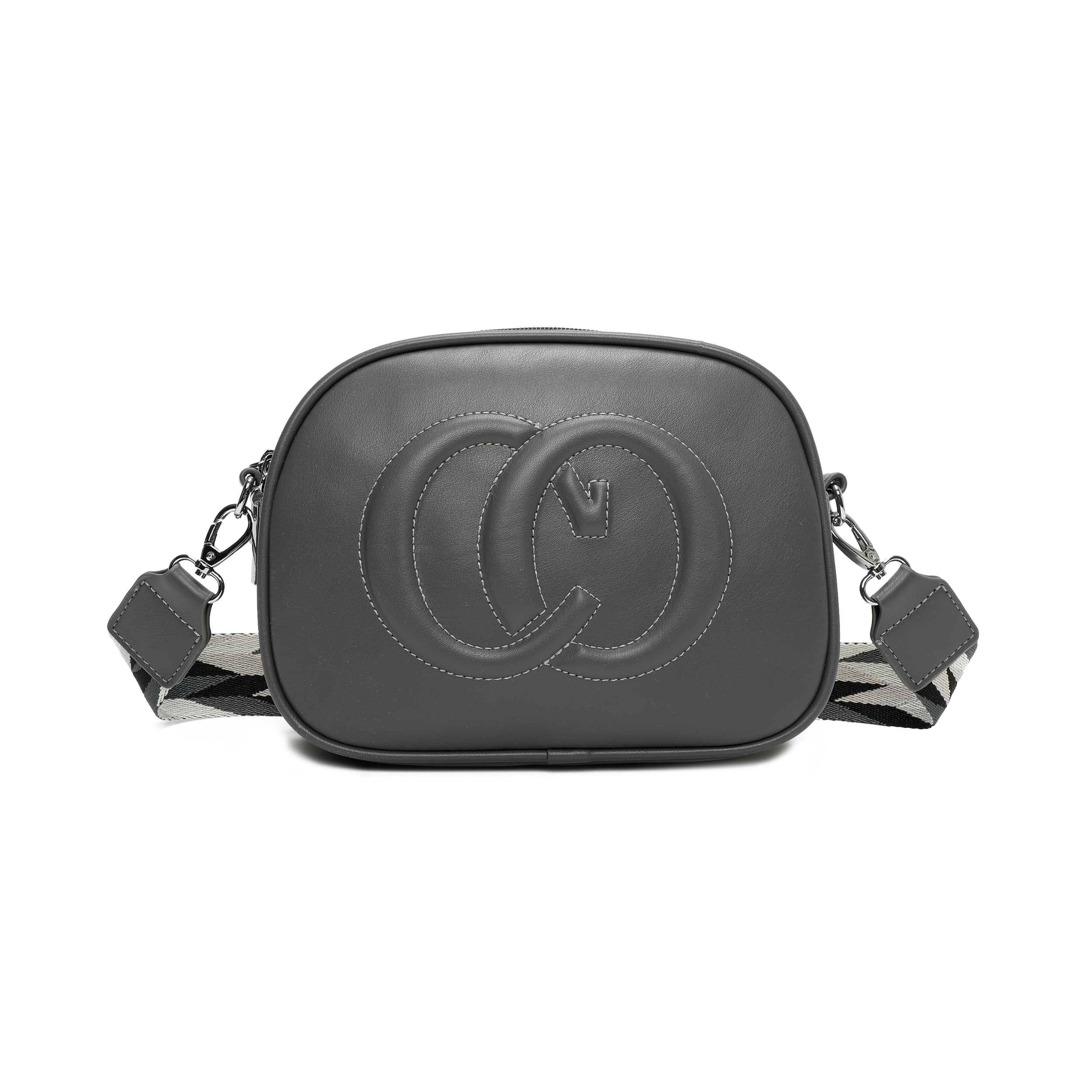 Craze London Cross Body Bag with Triple Zipper