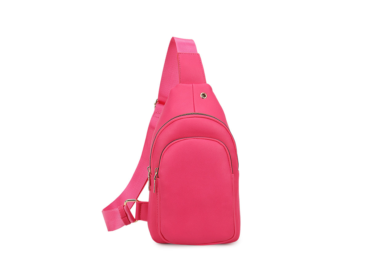Sling Bag Women Crossbody Small Chest Daypack PU Leather Causal Shoulder Handbag