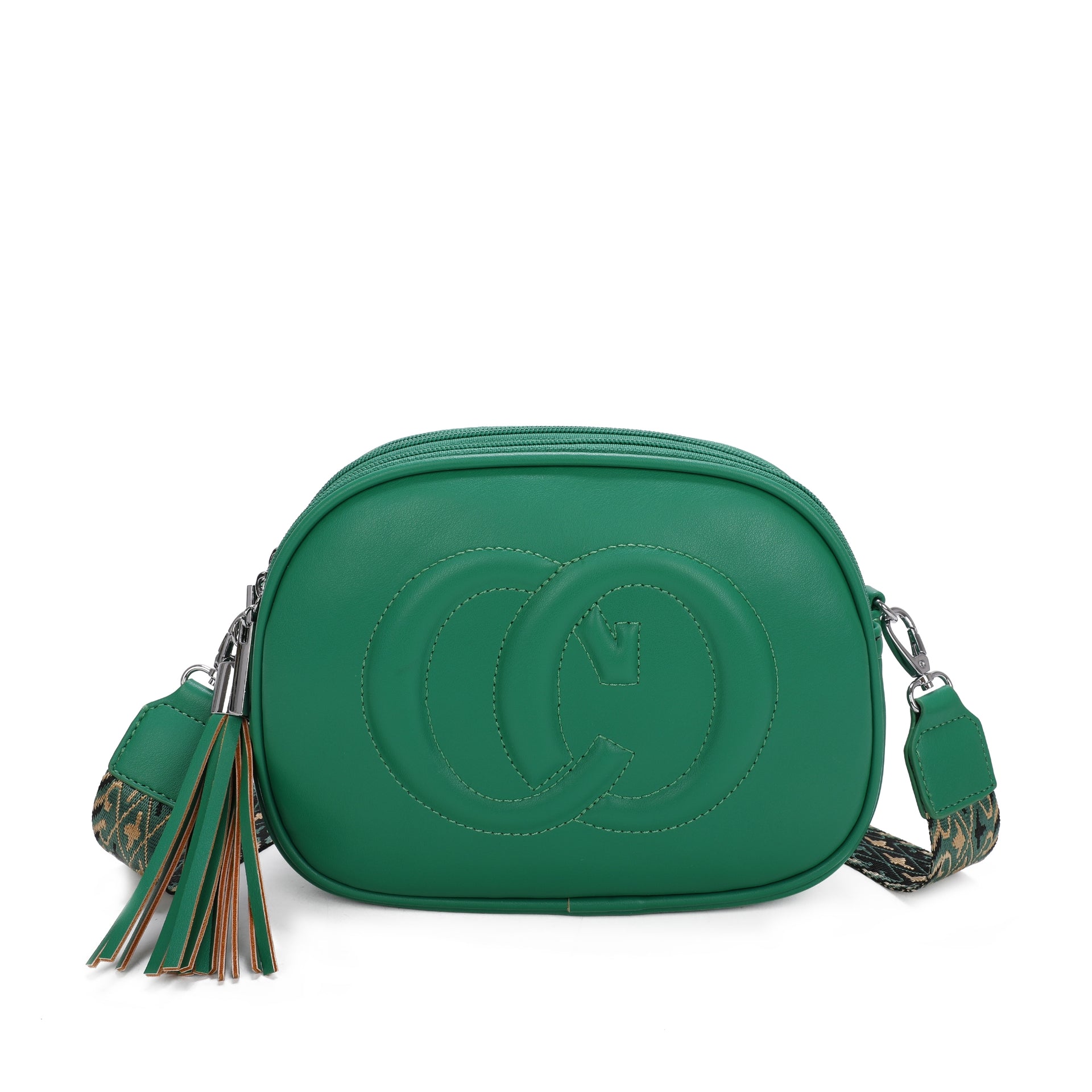 Craze London Cross Body Bag with Triple Zipper