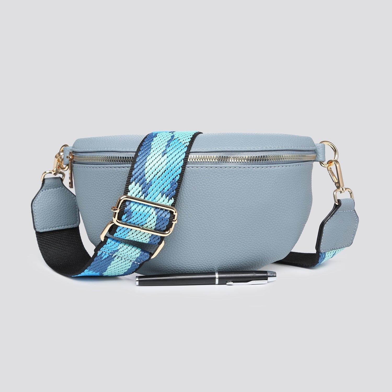 Women's Crossbody bag with Multicolored Crossbody Strap