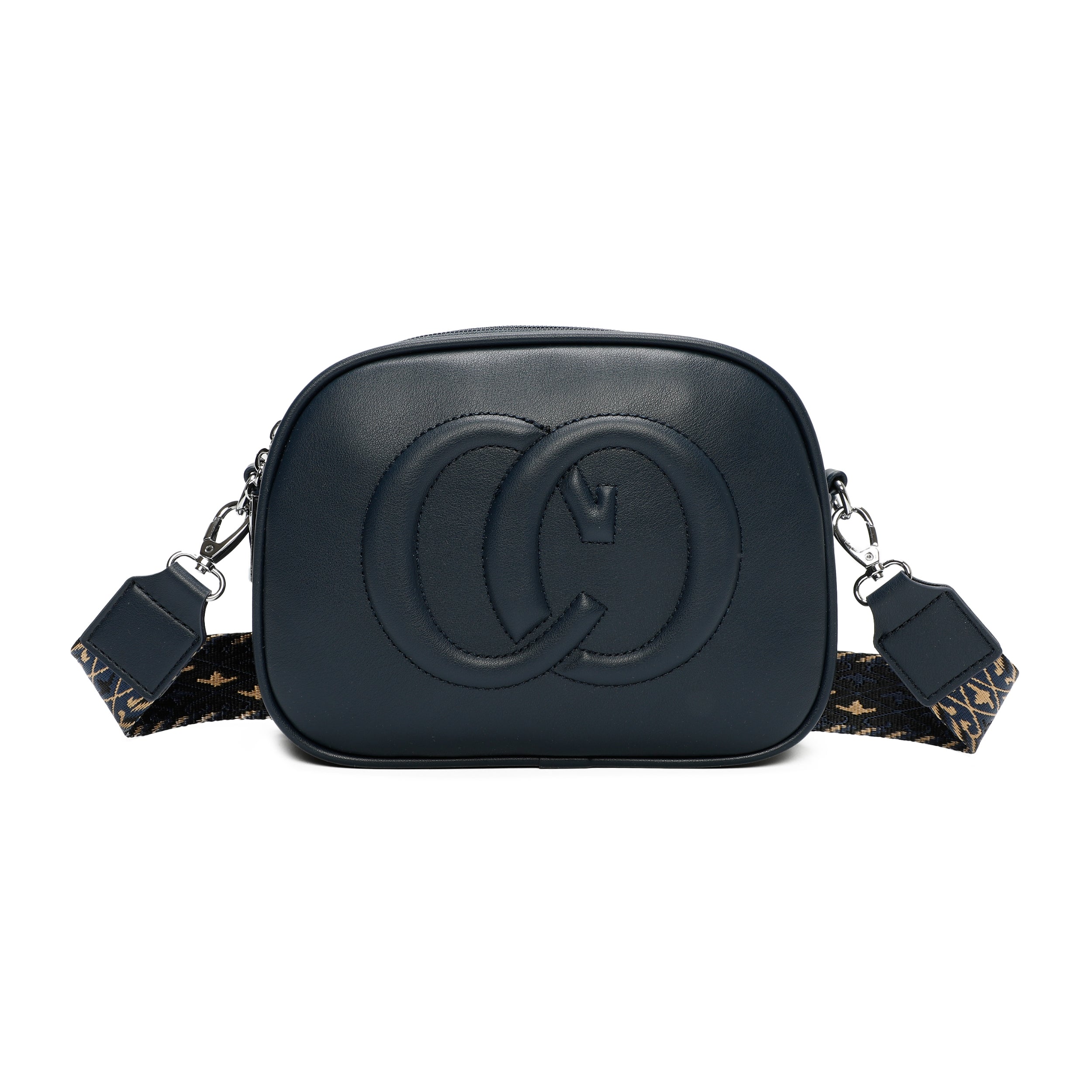 Craze London Cross Body Bag with Triple Zipper