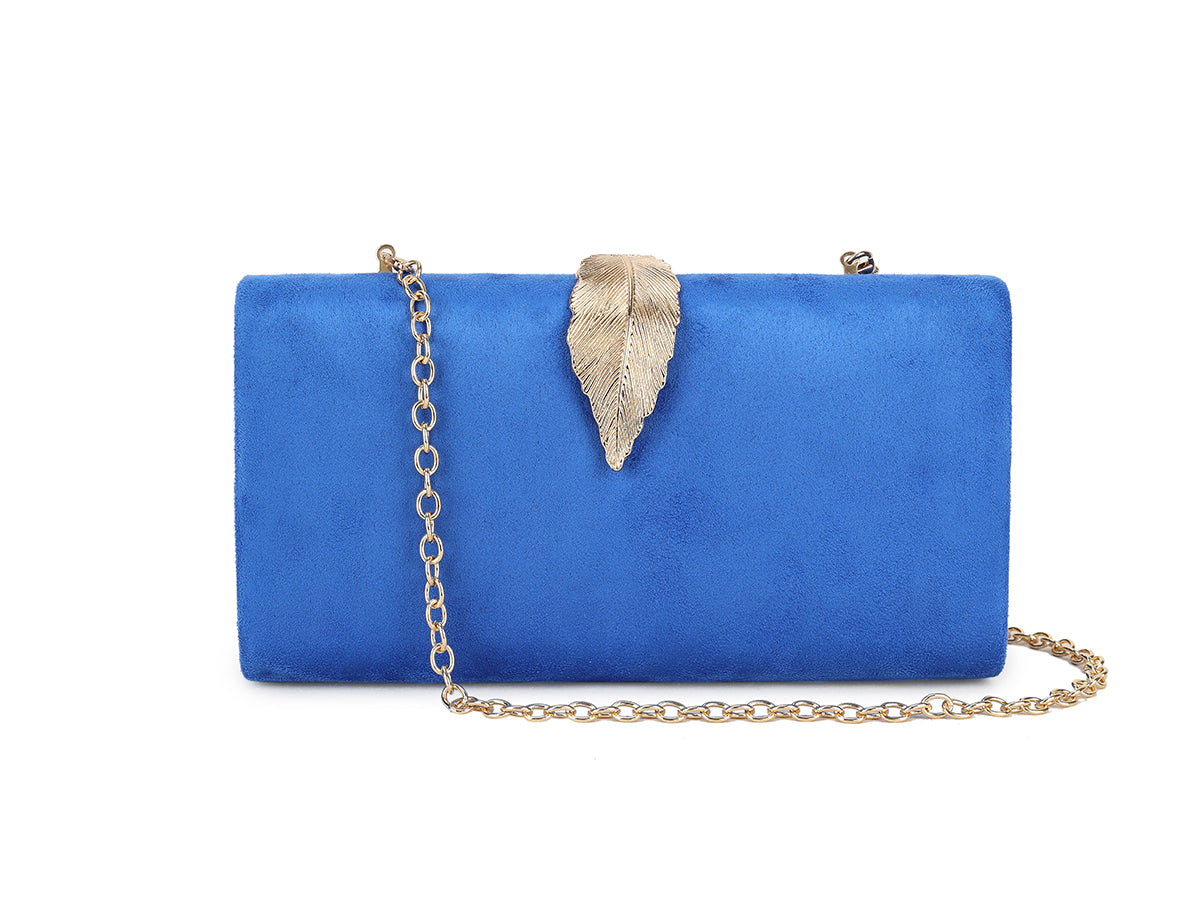 Women's Faux Suede Wedding Party Prom Evening Chain Clutch Bag Handbag