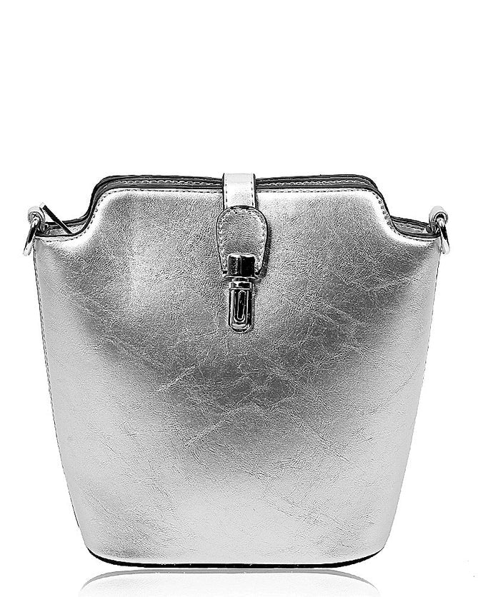 Gold Metal Clasp Detail Messenger Bag