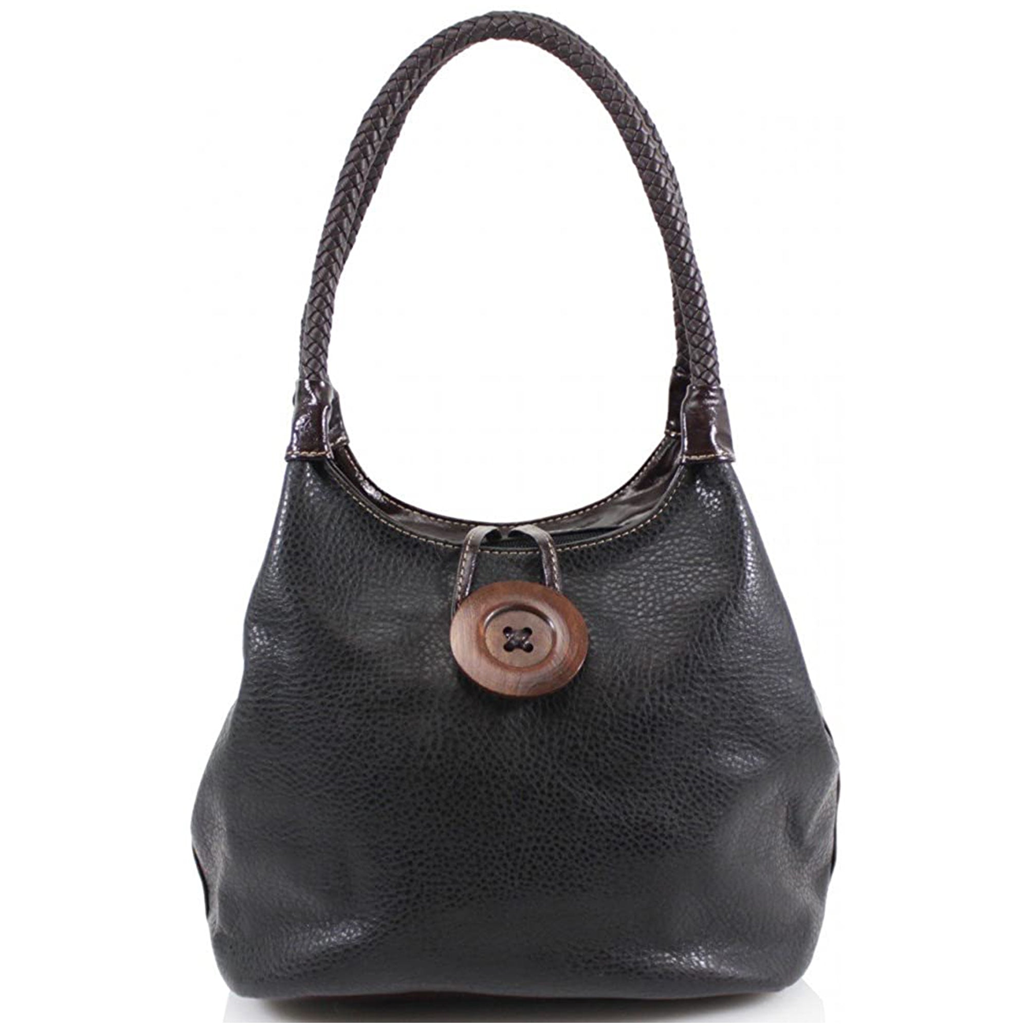 Women's Wood Button Shoulder Bag (858)