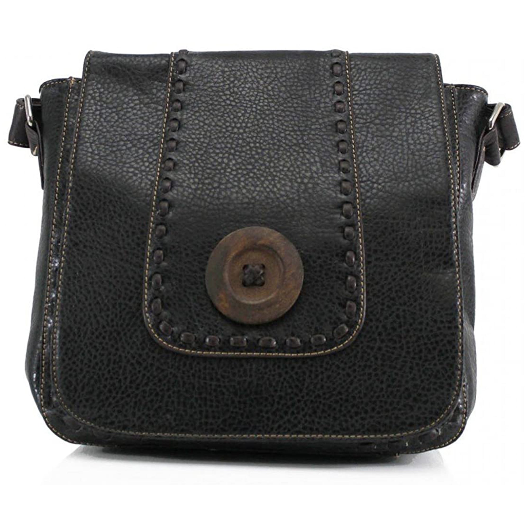 Women Wood Button Crossbody Bag (996)