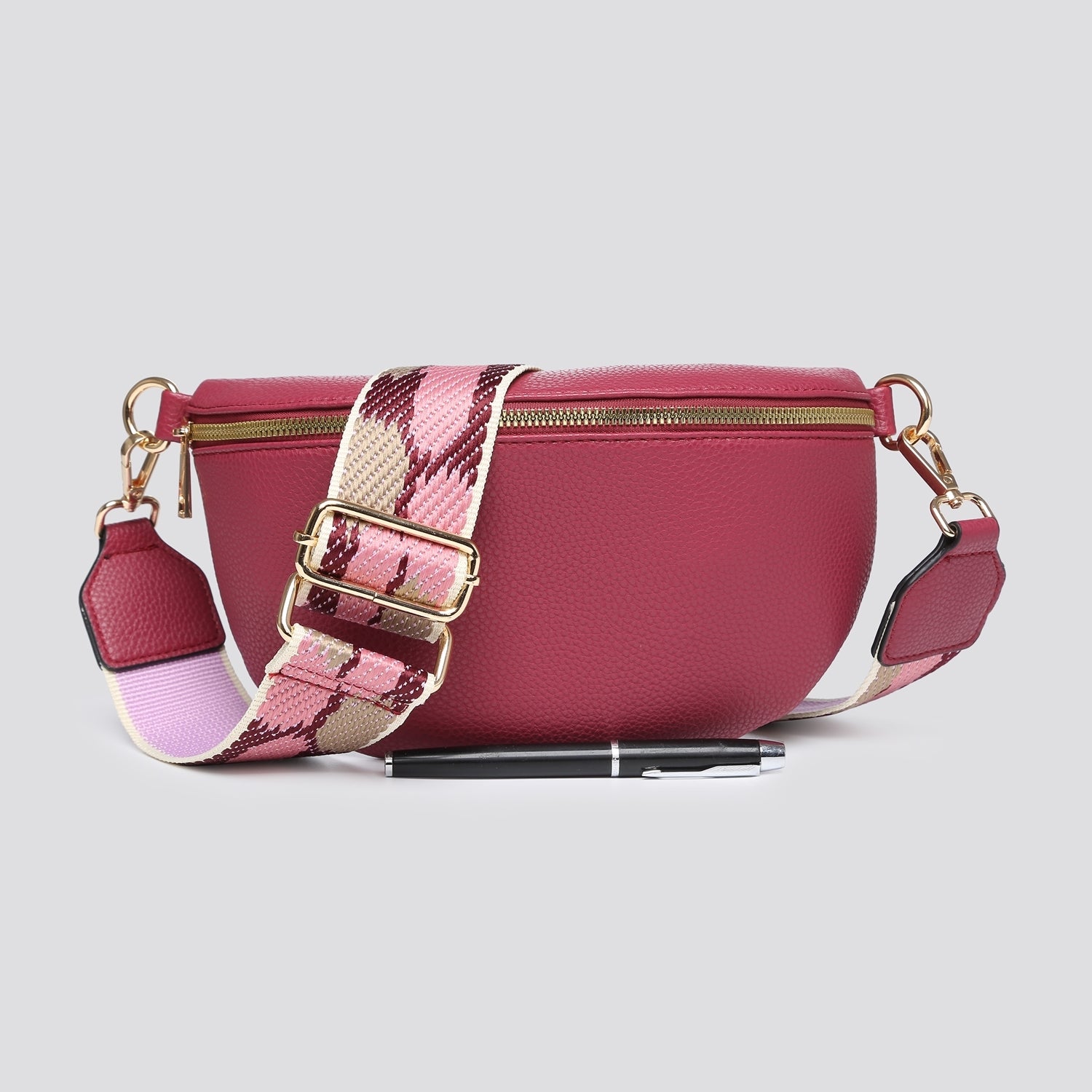 Women's Crossbody bag with Multicolored Crossbody Strap