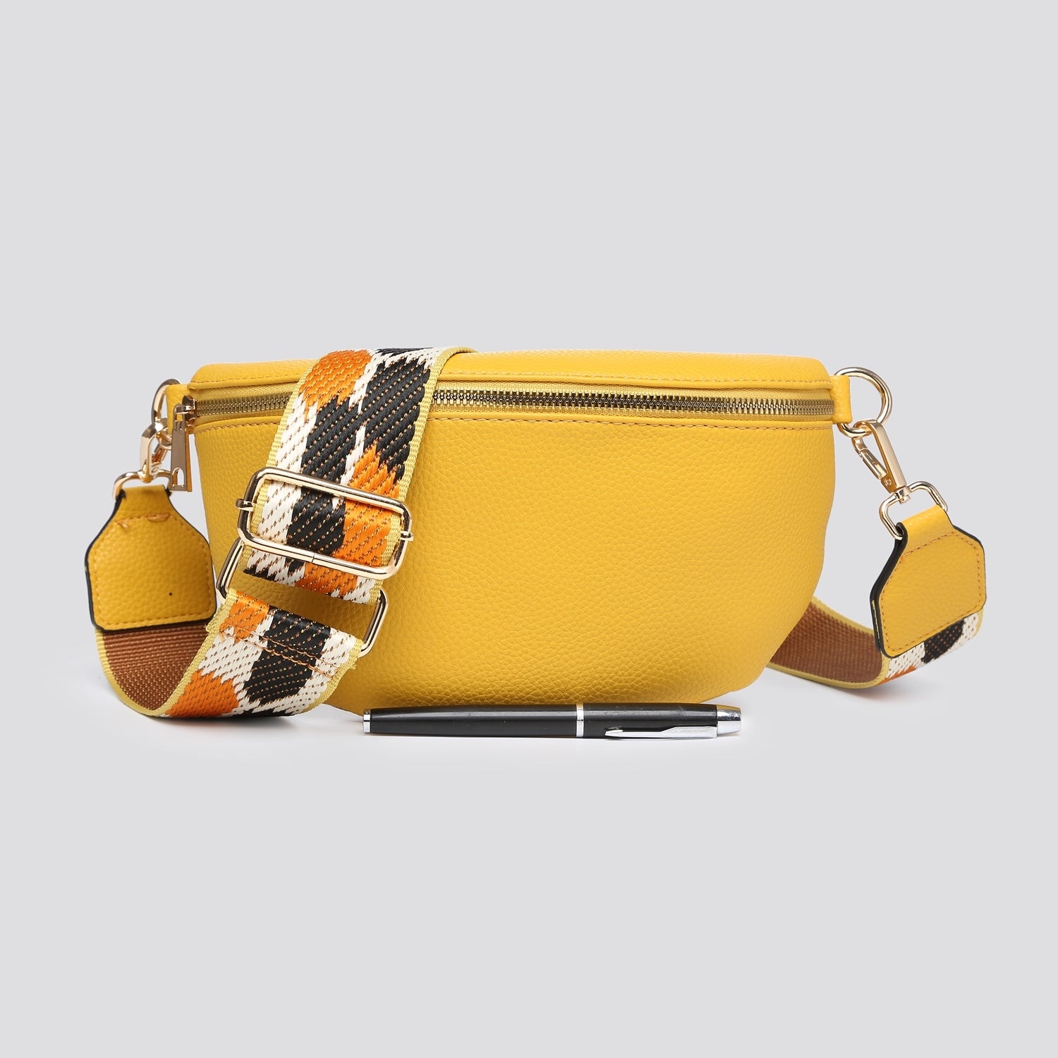 Women's Crossbody bag with Multicolored Crossbody Strap