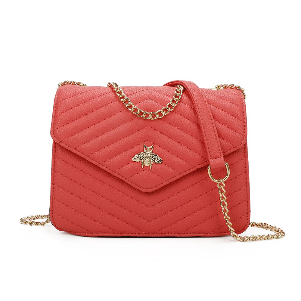 Women's Quilted Design Shoulder Handbag with Shoulder Strap