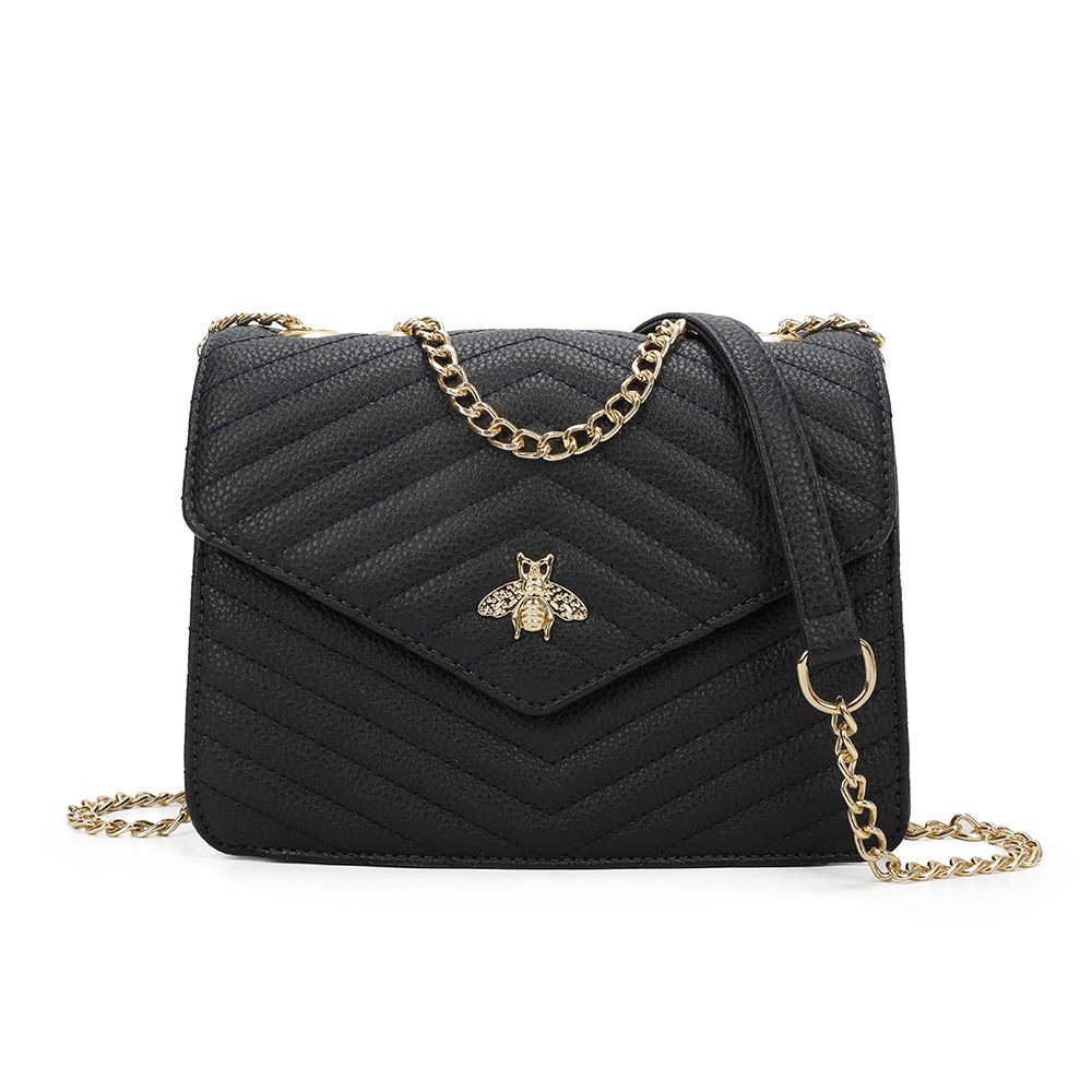 Women's Quilted Design Shoulder Handbag with Shoulder Strap