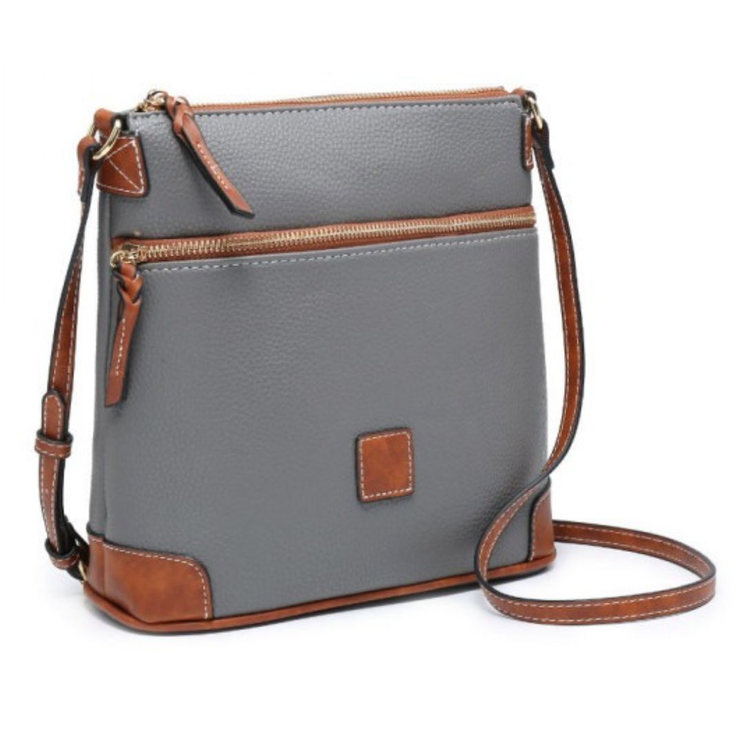 Craze London Cross Body Handbag front zipped pocket with adjustable strap
