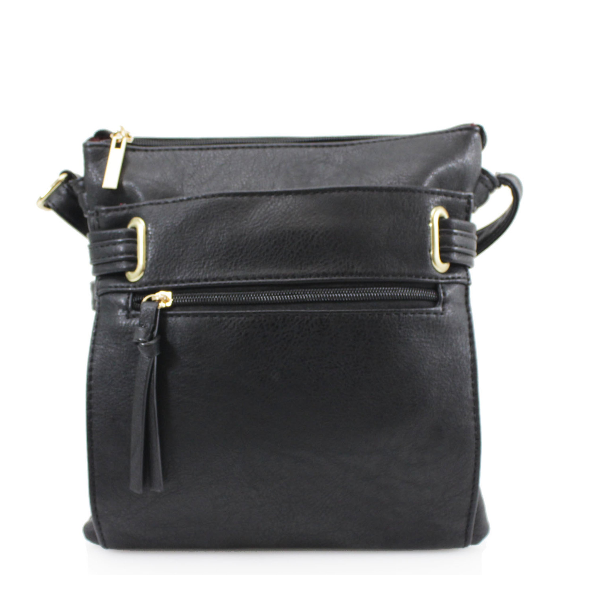 Craze London Crossbody Bags with Frontzip Pockets-Black